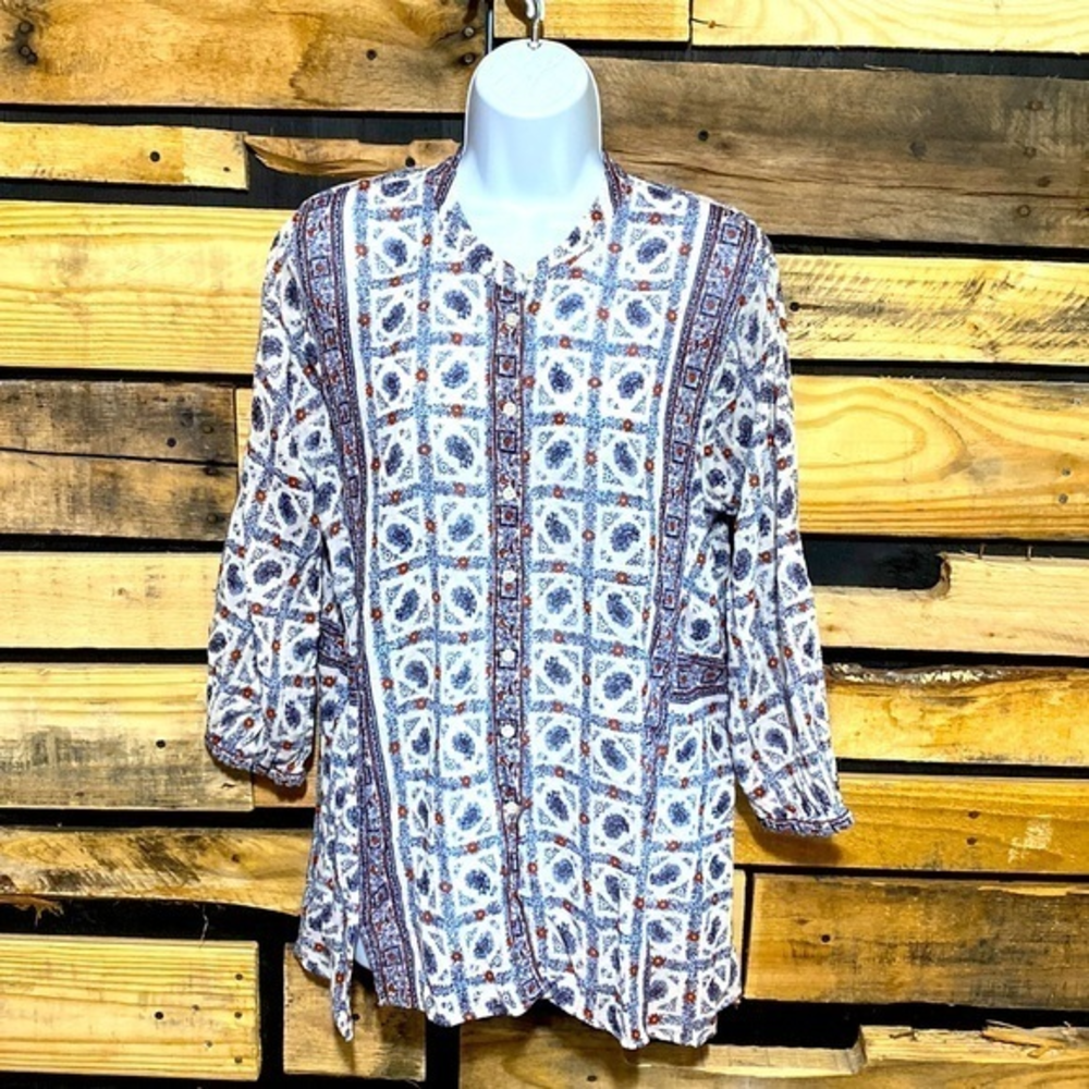 Madewell Picnic Paisley Tunic‎ Shirt Size Medium